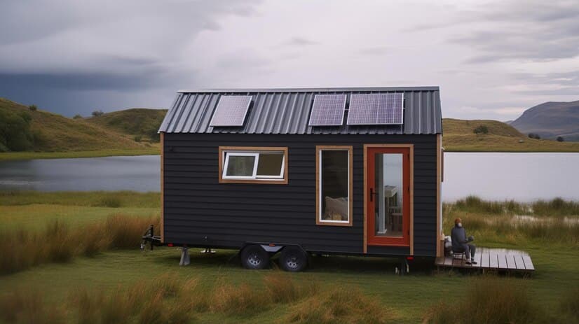 Tiny House with Solar Panel Roof